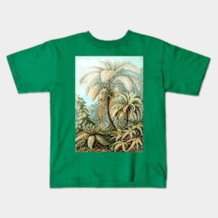 Vintage Colorful Tropical Jungle Palm Trees Kids T-Shirt